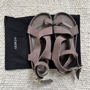 A. Emery Jalen sandal in slate suede, size 40